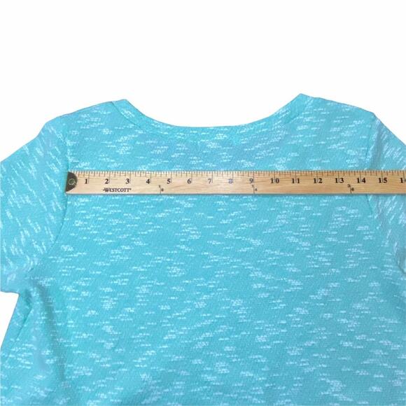 KCM Green & Cream Marled Tunic Long Sleeve Light Spring Sweater with Lace Bottom - Picture 6 of 12